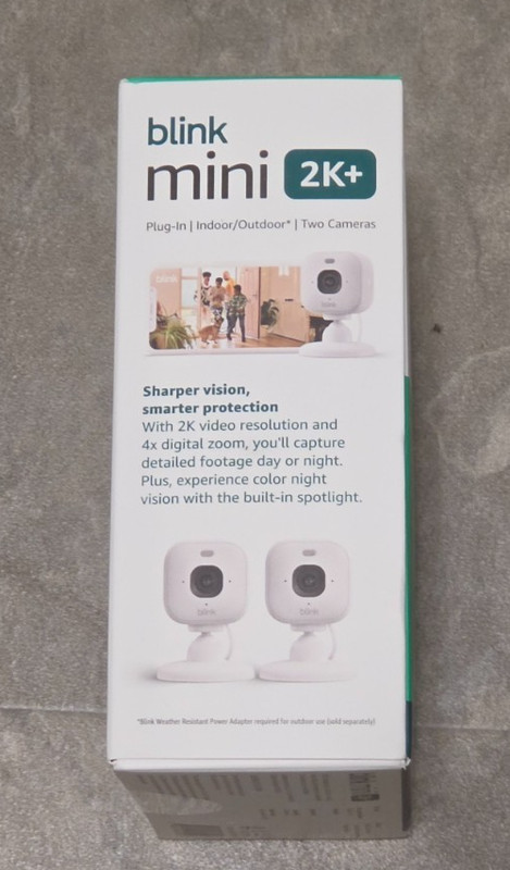 Blink Mini 2K+ Compact plug-in security camera 2K video resolution *2 Pack* NEW gallery