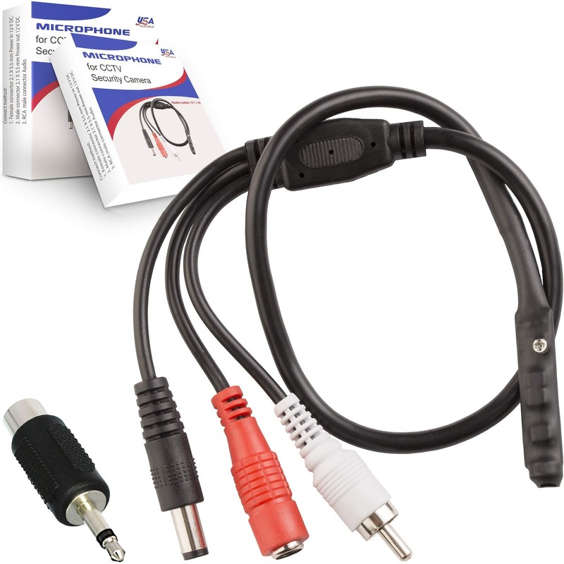 USA Sales Group CCTV Microphone Outdoor for Security Camera IP: Audio 2 Pack