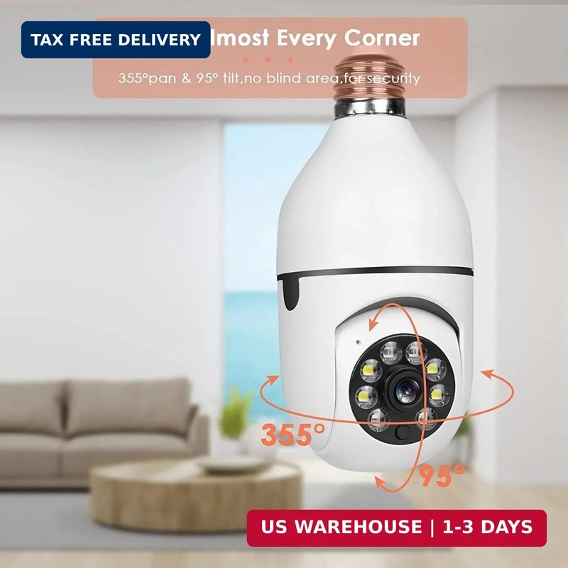 Light Bulb Security Camera 2.4GHz & Wireless WiFi Outdoor, 1080P Light Socket, I gallery