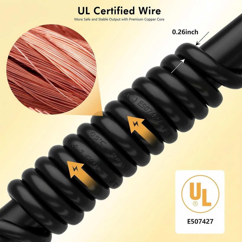 Reliable 30ft/9M Power Cord for Floodlight Cameras - Easy Installation, Black gallery