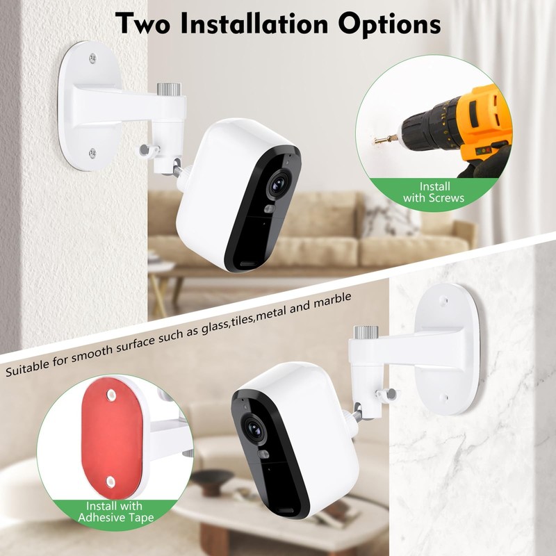 2Pack Adjustable Mount for Arlo Essential 2K Indoor/Outdoor(2nd White gallery