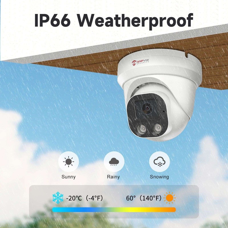 Anpviz 4MP Outdoor PoE IP Camera, AI Human Detection Color Night Vision, ONVIF gallery