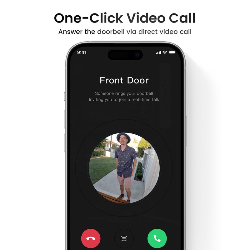 Wireless Doorbell , 170° Ultra Wide Viewing Angle, Intelligent Parcel Detecti... gallery