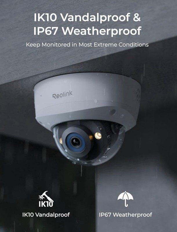 Reolink RLC-1240A 12MP PoE IP Outdoor Vandal-Resistant Dome Camera White gallery