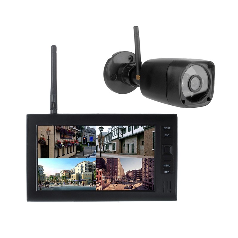 Wireless Security Camera DVR System With 720P Camera And 7 Inch LCD Monitor WT