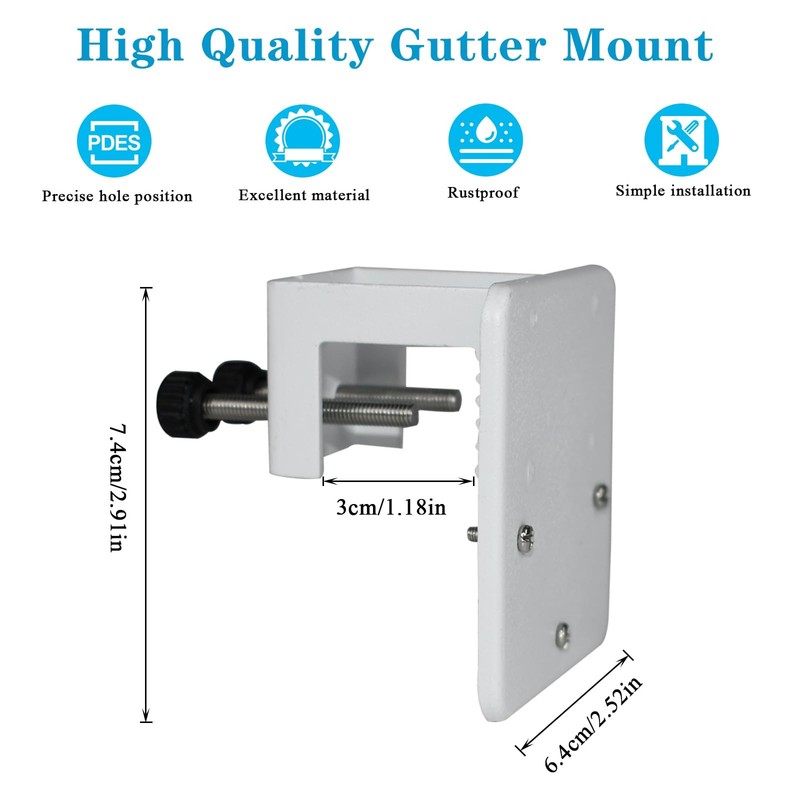 2 Pack Gutter Mount Bracket Compatible with Eufy Security SoloCam S340/E30/E4... gallery