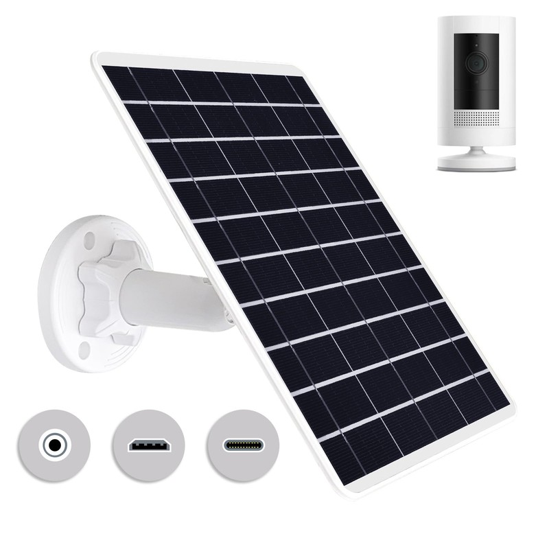 8W Solar Panel for Ring Stick Up Cam/Pro, Spotlight Cam/Pro/Plus – 5V Camera Sol