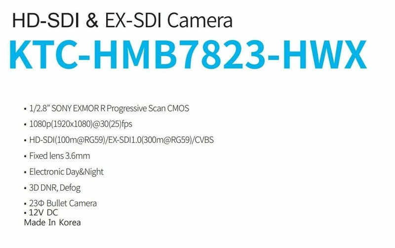 KT&C KTC-HMB7823 HD-SDI EX SDI bullet camera Full 1080p 2mp 12V DC Free Lens opt gallery