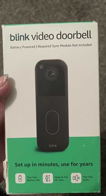 Blink Video Doorbell, Head-to-Toe HD View, Two-Way Audio, 2yr Batt. Life, Black
