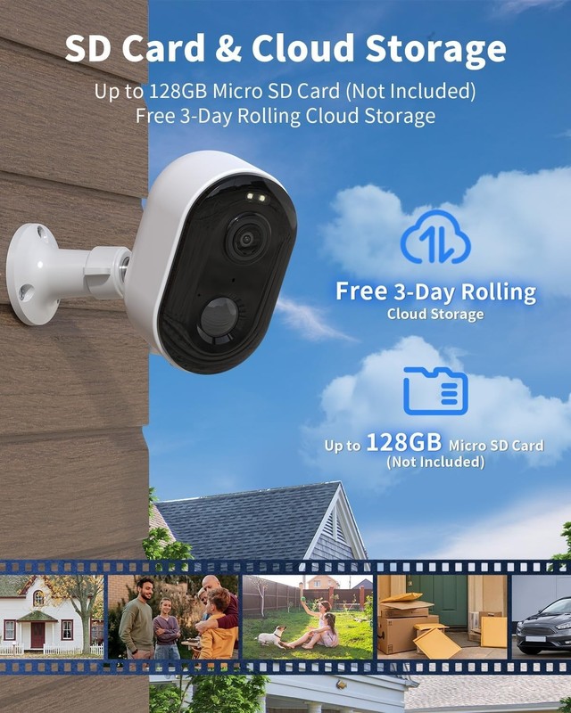 2K Wireless Security Camera Outdoor with Night Vision and AI Motion Detection gallery