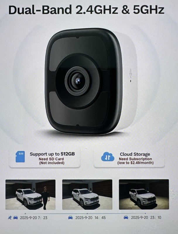 LongPlus 3K 5MP Window Camera with Night Vision, 2.4ghz & 5ghz WiFi Indoor gallery