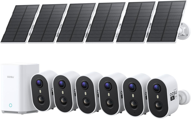 Solar Security Cameras Wireless Outdoor, 2K HD Home Security Camera System, PIR