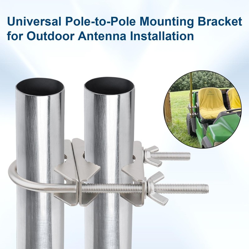 Dual Antenna Mast Clamp, Galvanized Iron U-Bolt Mounting Bracket for Antennas... gallery