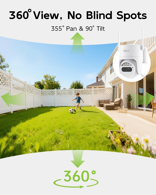 5G/2.4G Security Camera Outdoor, 3MP Wired Cameras 24/7 Recording, Plug-in Po... gallery