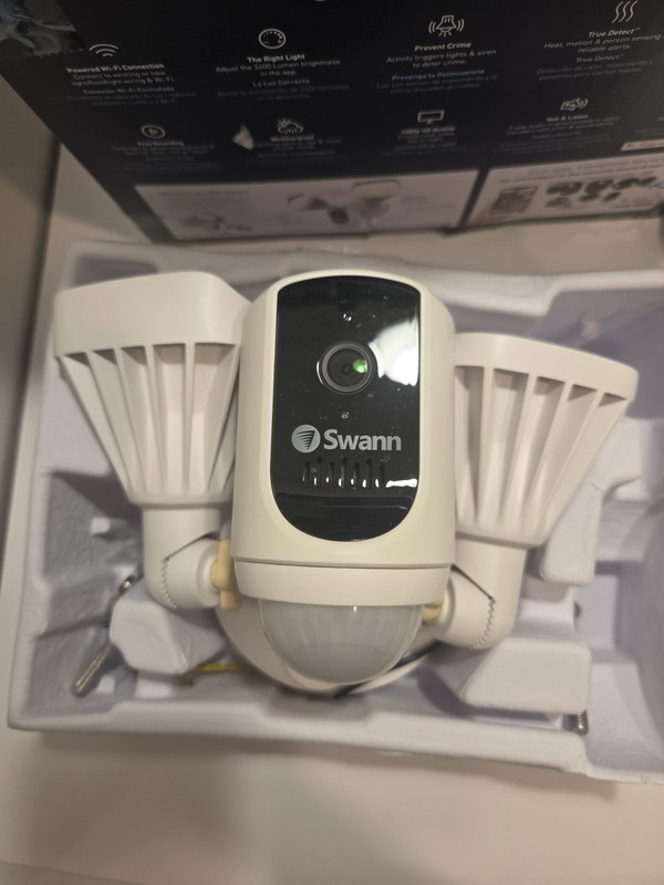 Swann 1080p Wireless Floodlight Security Camera 2400 Lumens Alexa Google