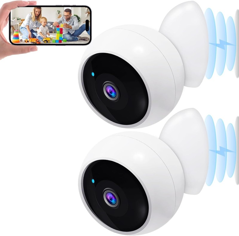 2 Pack Wireless Outdoor Security Cameras Magnetic 2K WiFi