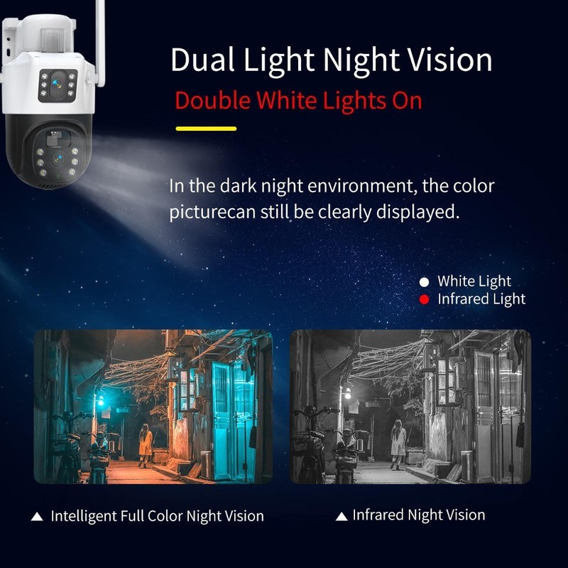 Solar Security Dual Lens Camera Outdoor 4K - HD Wifi Wireless IP Cam PTZ CCTV gallery