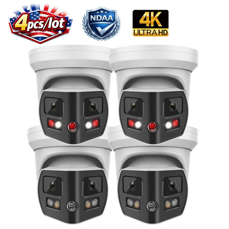 4pcs Vikylin 4K 8MP 180 degree Full Color IR LED POE IP Camera 2-Way Audio Onvif