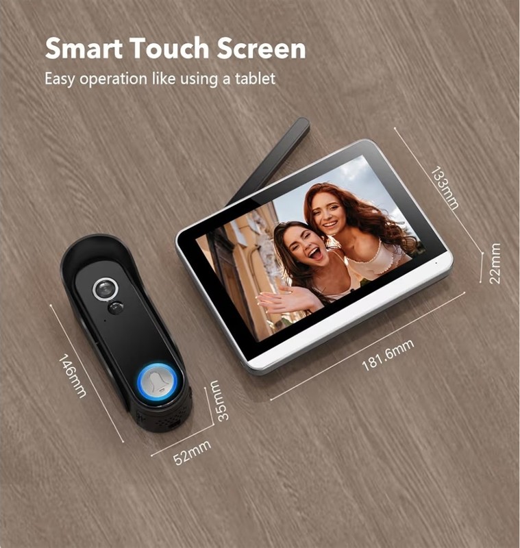 Wireless Video Doorbell Intercom System, Smart Doorbell Camera with Monitor, ... gallery