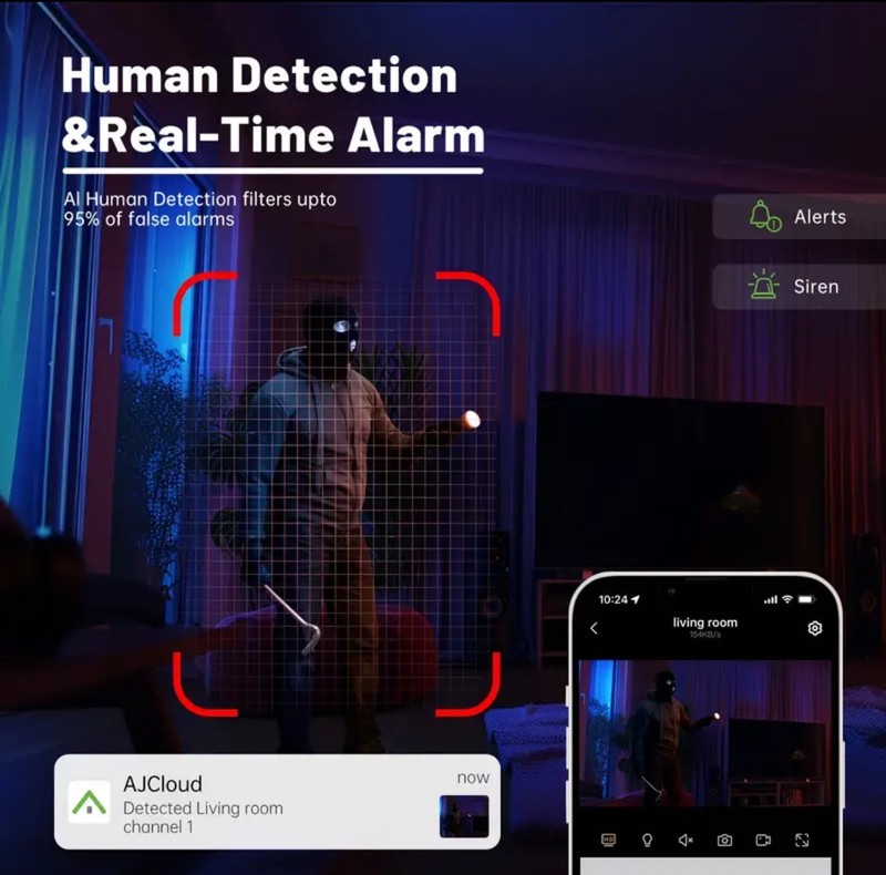2.4G Wifi 360 Rotation 4MP Security Camera With Night Vision & Two Way Audio gallery