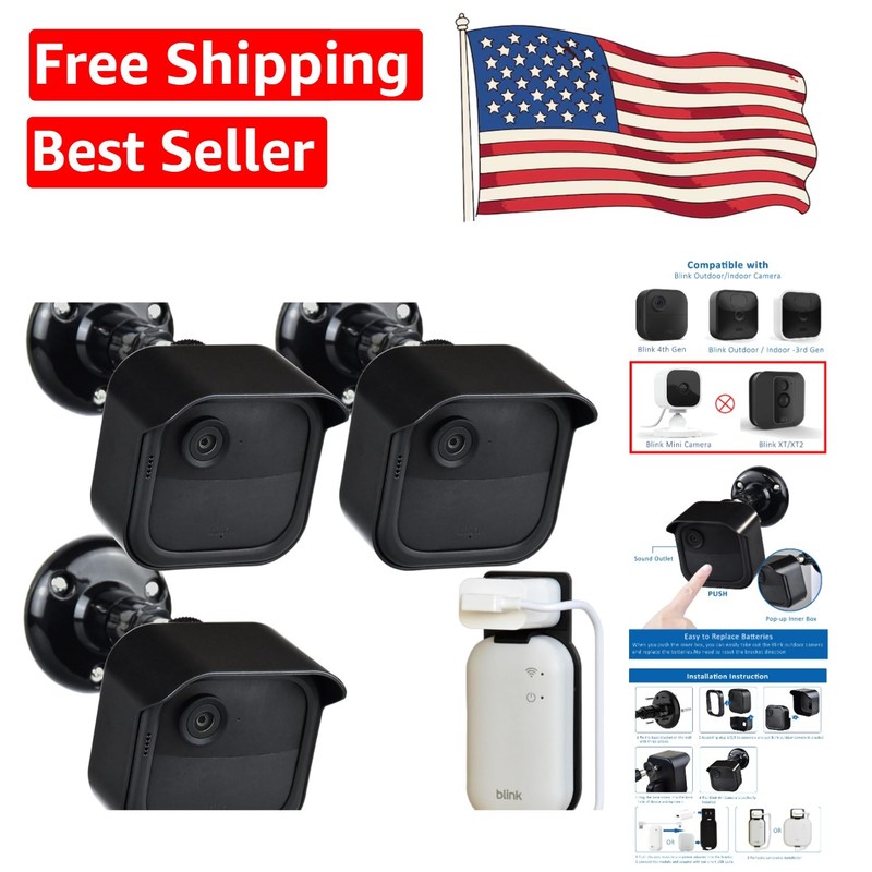 Durable Weatherproof Blink Outdoor Camera Mount Bracket – 3-Pack with