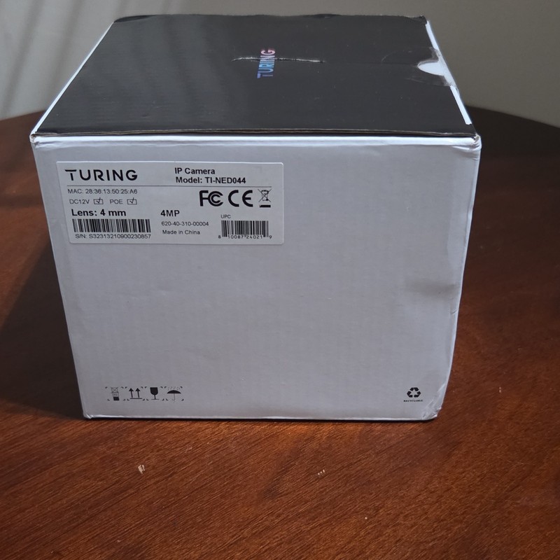 Turing TI-NED044 4MP IP Turret Camera, 4mm Lens, Wired PoE, Outdoor Weatherproof gallery
