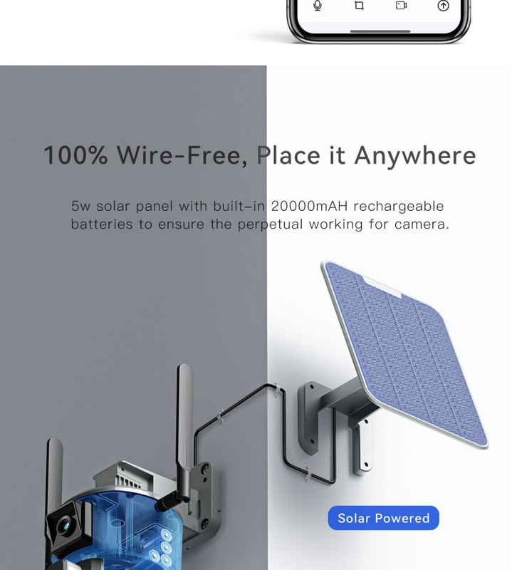 4G Solar Camera 4K 4MP 4X 10X Zoom WiFi Solar Camera Protection Security Camera gallery