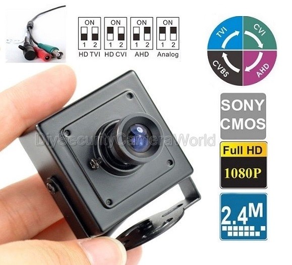 HD-CVI 2.4MP 1080P Indoor Hidden Spy Camera with 2.8mm lens 12VDC, BNC