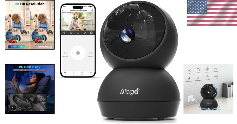 2K HD Indoor Security Camera with 360° Pan/Tilt & 2-Way Audio – Smart Home Ready gallery
