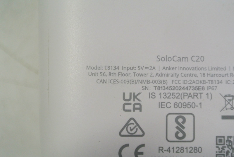 Eufy T8134Z21: 2K Resolution Security SoloCam C20 5V, 2A, 8GB On-Device Storage gallery