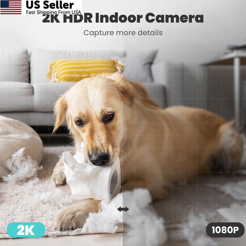 litokam 2K Indoor Security Camera, 360° Cameras for Home 1 Pack-2.4GHz, Black gallery