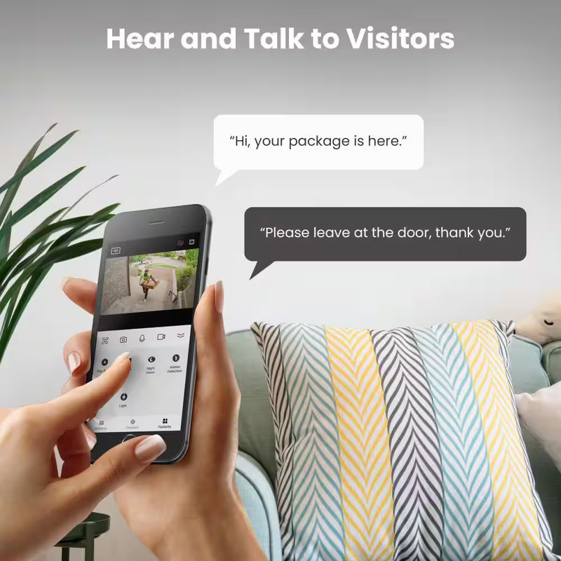 Battery Powered Outdoor Wall Mount Wi-Fi Smart IP Security Camera Motion & Sound gallery