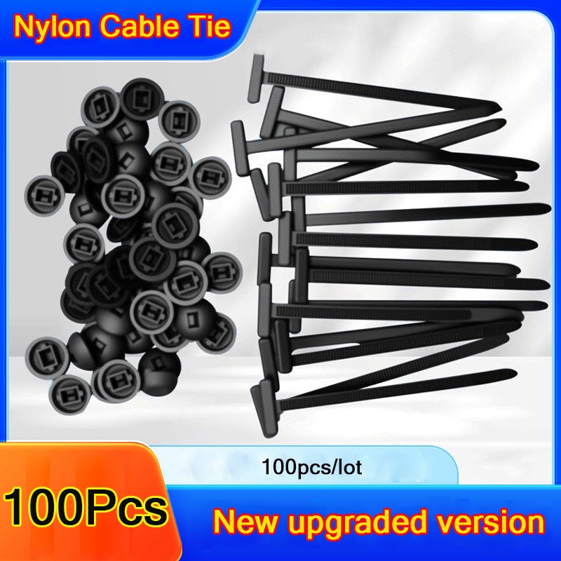 100PCS Heavy Duty Nylon Universal Cable Tie Buckle Self Locking Zip Ties Holder