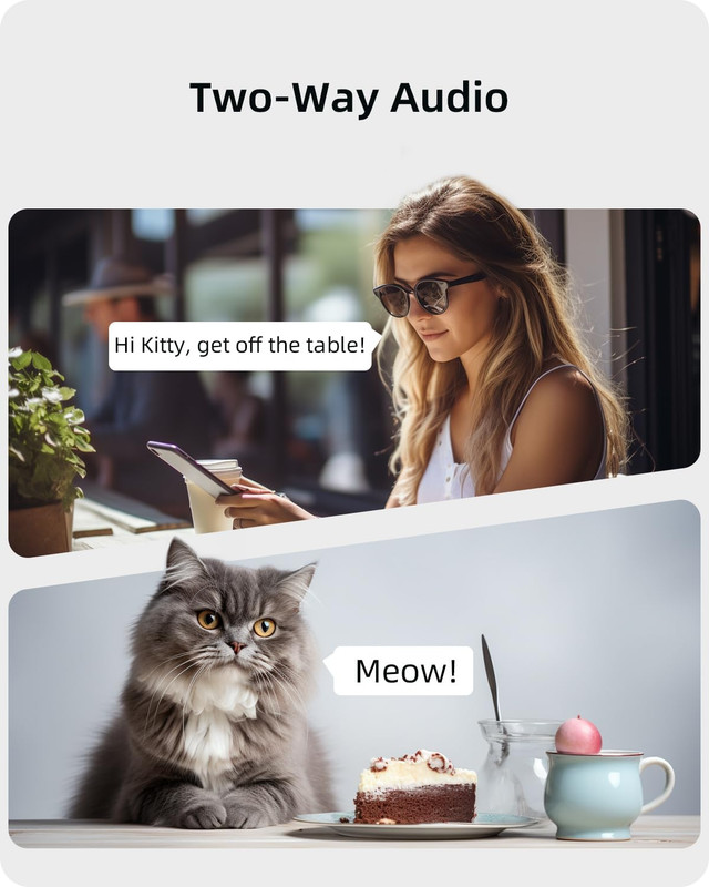 Security Camera 2K, Baby Monitor Dog Camera 360-Degree for Home Security W/Smar gallery