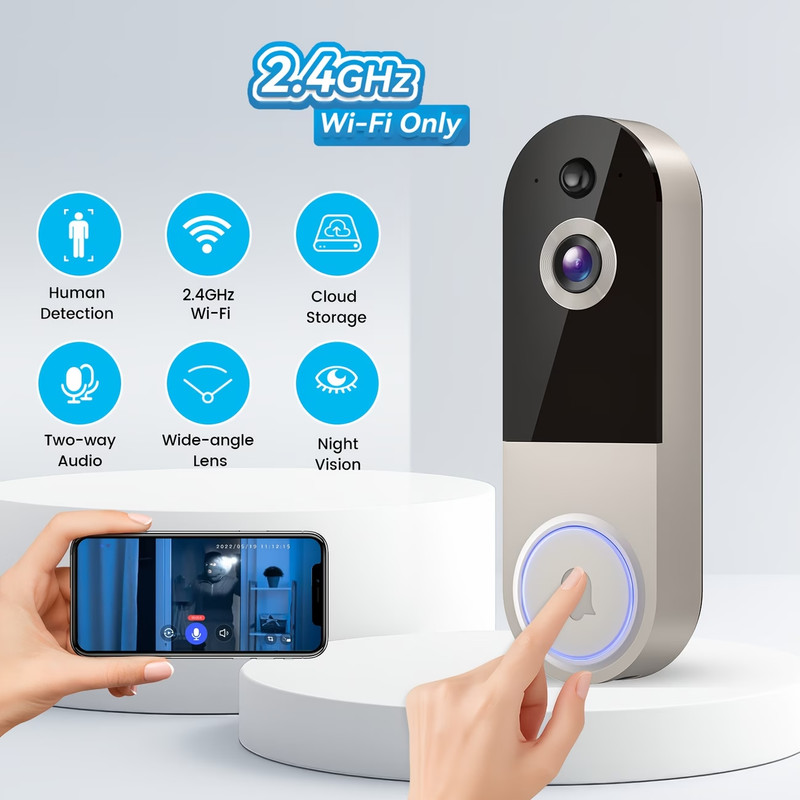 Wireless Camera, Multi-functional Smart Doorbell, Wide-angle Video Surveillance gallery