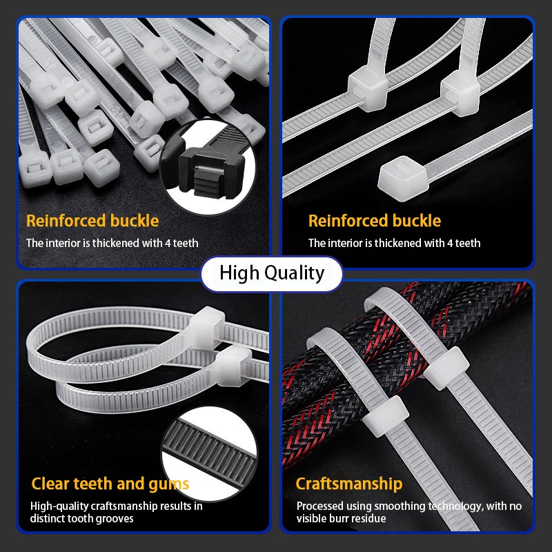 100Pcs Cable Ties Heavy Duty Nylon Wrap Wire Zip Ties Nylon Cable Free Shipping gallery