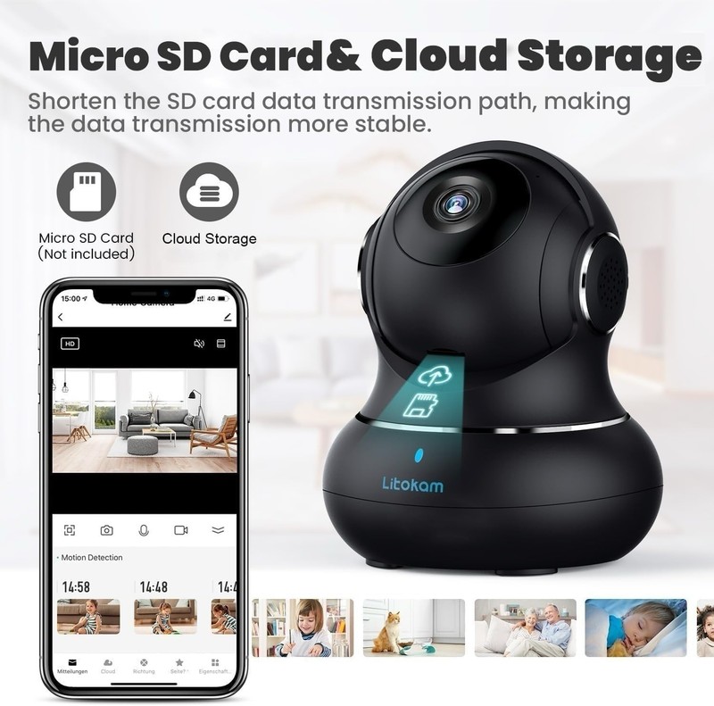 2K Indoor Security Camera, 360° Cameras for Home Security Indoor with Motion ... gallery