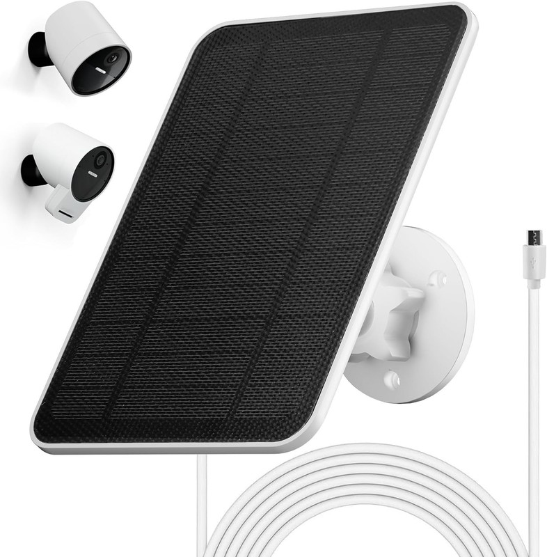 Solar Panel Compatible with Simplisafe Outdoor Camera Wireless, 4W 5V Solar Pane gallery