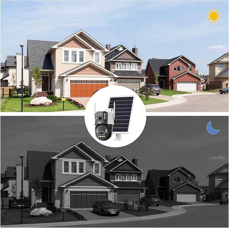 Solar AOV Dual Lens PTZ Security Camera, 6MP(3MP+3MP) Outdoor WiFi Camera gallery