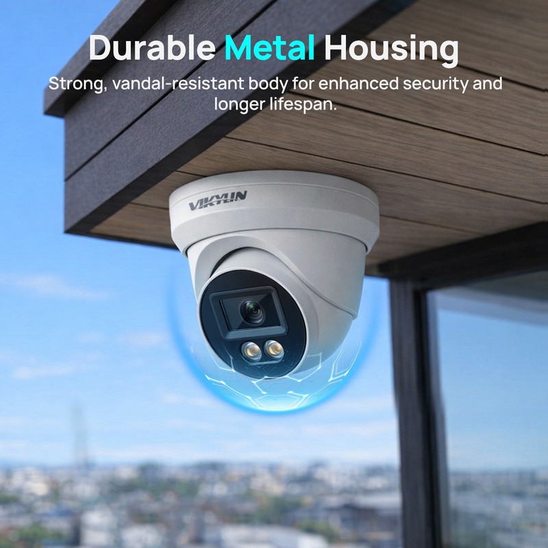 Vikylin 24H Full Color Turret 5MP Ethernet POE IP Camera MIC Onvif Outdoor Lot gallery