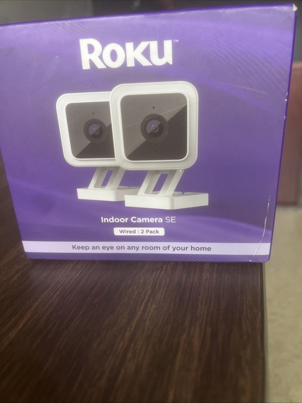 Roku Indoor Camera SE 2 Pack Security Camera 1080p HD Works W Alexa/Google New