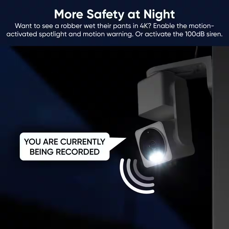Cam Pan V4, 4K UHD Indoor/Outdoor, Plug-In, Pan/Tilt Security Camera with Color gallery