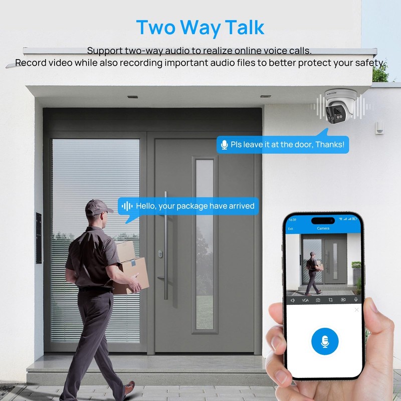 4K 8MP Dual Lens Poe IP Security Camera Outdoor with 180° Panoramic Wide Angl... gallery