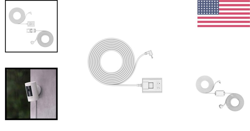 Weather-Resistant Indoor/Outdoor Power Adapter for Stick Up Cam - 14.7 ft Cable gallery