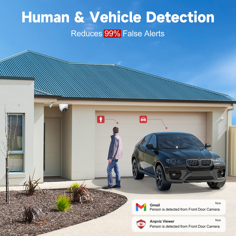 Anpviz 5MP PoE Turret Camera, Two-Way Audio, 3K Color Night Vision, 2.8mm Lens gallery