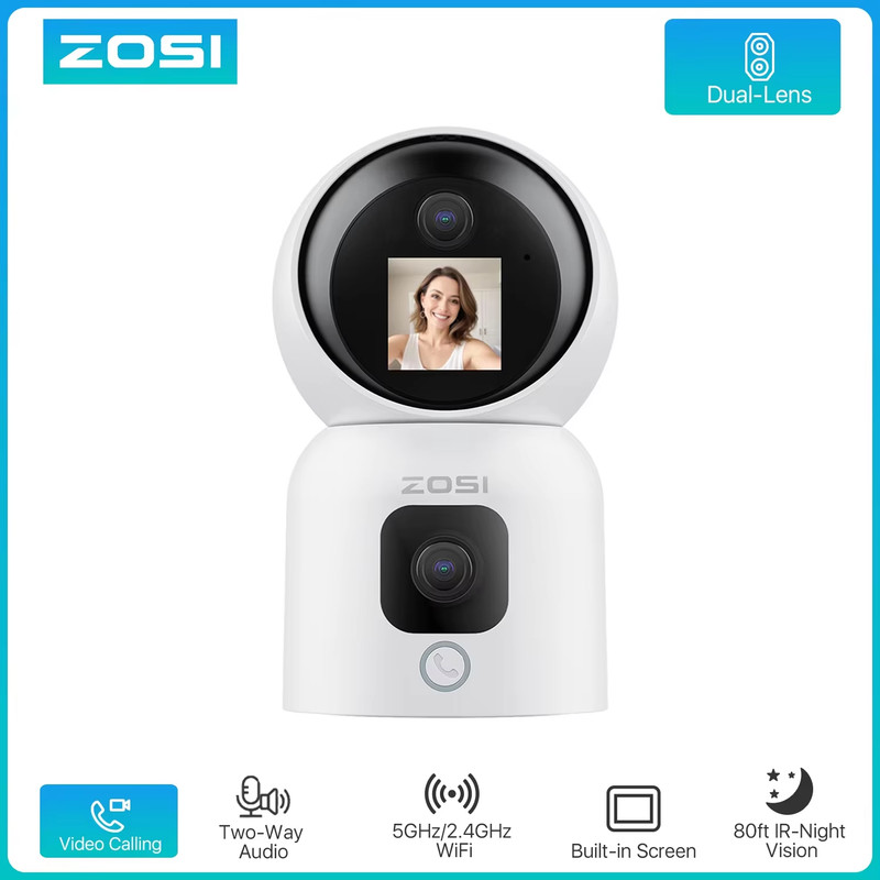 360° Smart Home Security Camera PTZ Auto Tracking Baby Monitor AI Panoramic HD N gallery