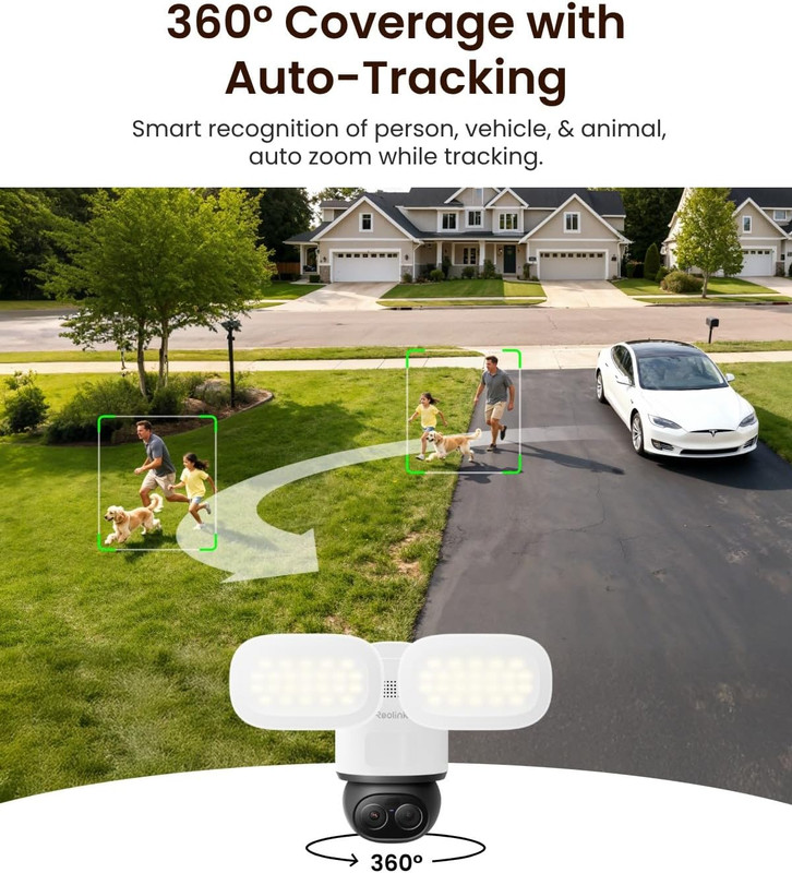 REOLINK Trackflex Floodlight Wifi, 4K Dual-Lens Floodlight Camera, 3000 Lumens, gallery