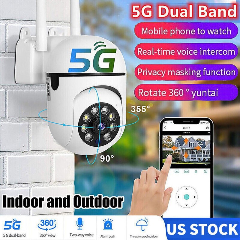 5G 1080P 360° Camara De Seguridad WIFI Inalambrica Para Casa Exterior Con Audio gallery