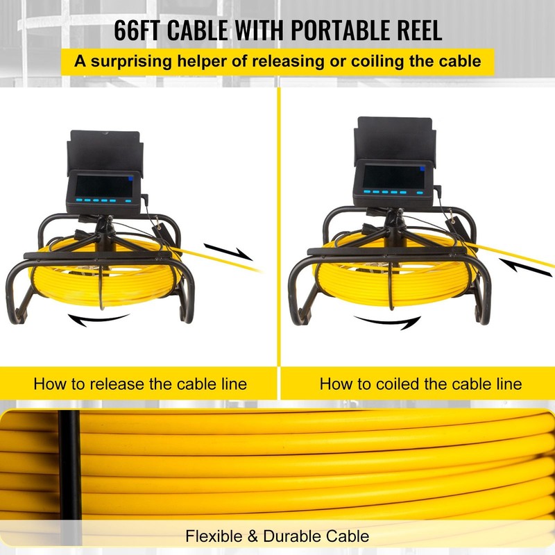 1200TVL 4.3in Pipe Inspection Camera IP68 Waterproof 6LEDs gallery