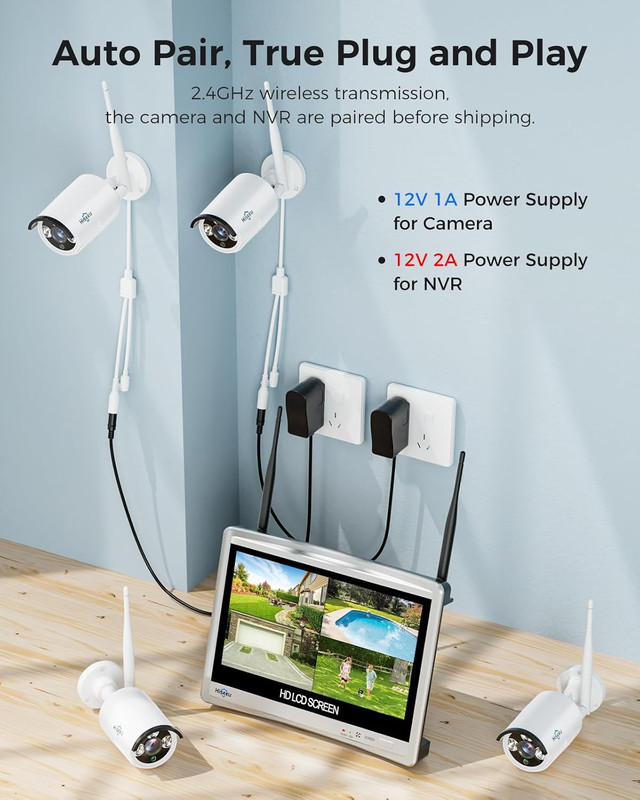 [16CH Expandable] Home Security System, 24/7 Recording 5MP Wired Plug-In Powere gallery